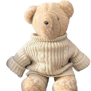 VINTAGE 1979 LARGE Theodore Bearington Teddy Bear w/ Cable-knit Sweater …